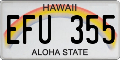 HI license plate EFU355