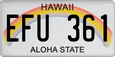 HI license plate EFU361