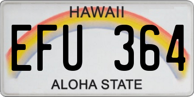 HI license plate EFU364