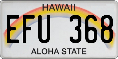 HI license plate EFU368