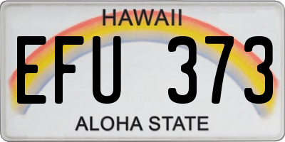 HI license plate EFU373
