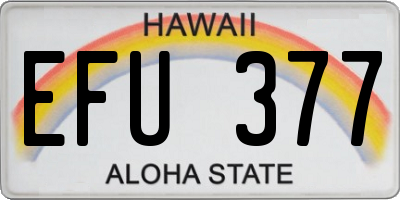 HI license plate EFU377