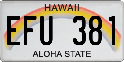 HI license plate EFU381