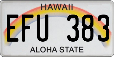 HI license plate EFU383