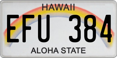 HI license plate EFU384