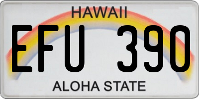 HI license plate EFU390