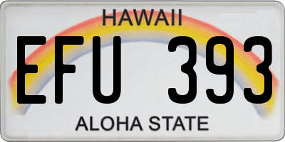 HI license plate EFU393