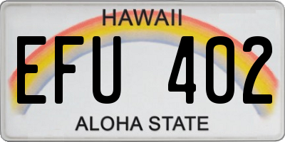 HI license plate EFU402