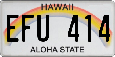 HI license plate EFU414