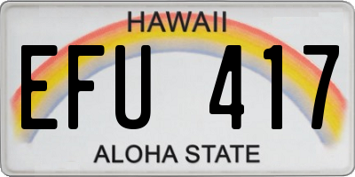 HI license plate EFU417