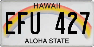 HI license plate EFU427