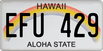 HI license plate EFU429