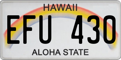 HI license plate EFU430