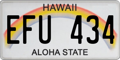 HI license plate EFU434