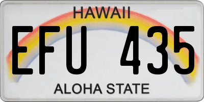 HI license plate EFU435