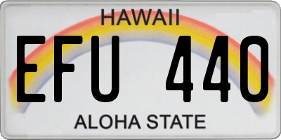 HI license plate EFU440