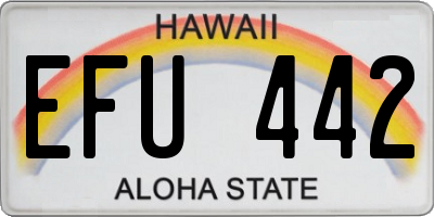 HI license plate EFU442