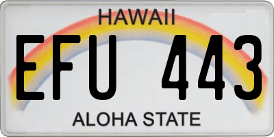 HI license plate EFU443