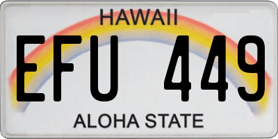 HI license plate EFU449