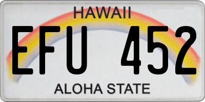 HI license plate EFU452