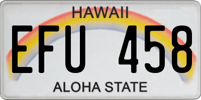 HI license plate EFU458