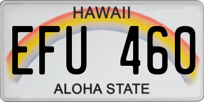 HI license plate EFU460