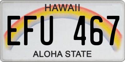 HI license plate EFU467