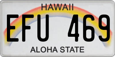 HI license plate EFU469