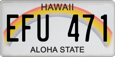 HI license plate EFU471