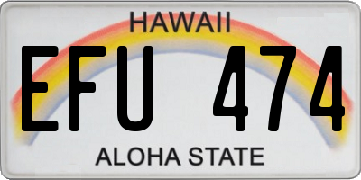 HI license plate EFU474