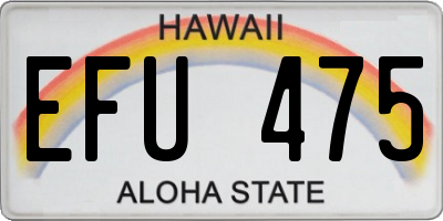 HI license plate EFU475