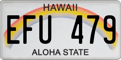 HI license plate EFU479