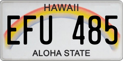 HI license plate EFU485