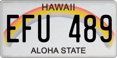 HI license plate EFU489