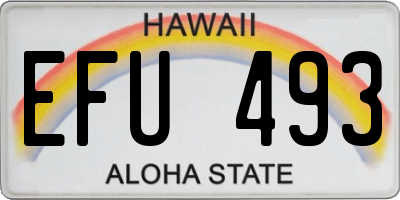 HI license plate EFU493