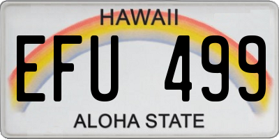 HI license plate EFU499