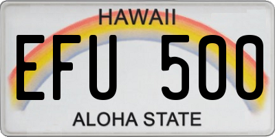 HI license plate EFU500