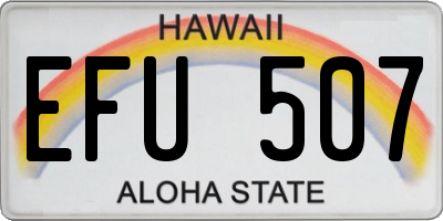 HI license plate EFU507