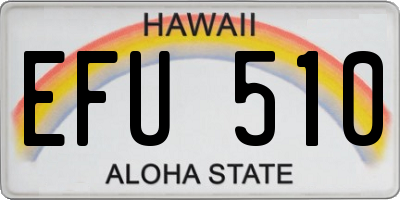 HI license plate EFU510