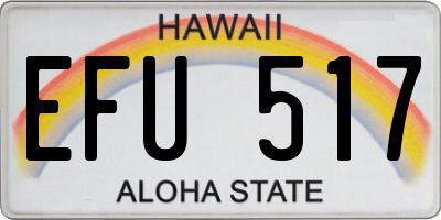 HI license plate EFU517