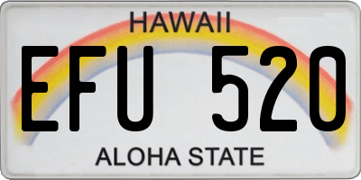 HI license plate EFU520