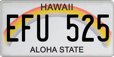 HI license plate EFU525