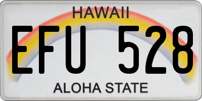 HI license plate EFU528