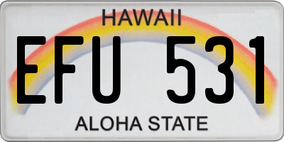 HI license plate EFU531