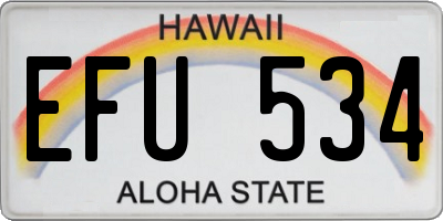 HI license plate EFU534