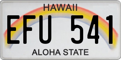 HI license plate EFU541