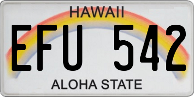 HI license plate EFU542