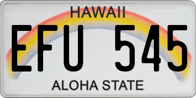 HI license plate EFU545