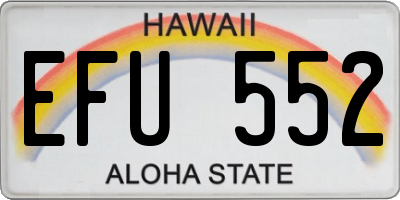 HI license plate EFU552