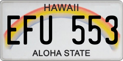 HI license plate EFU553